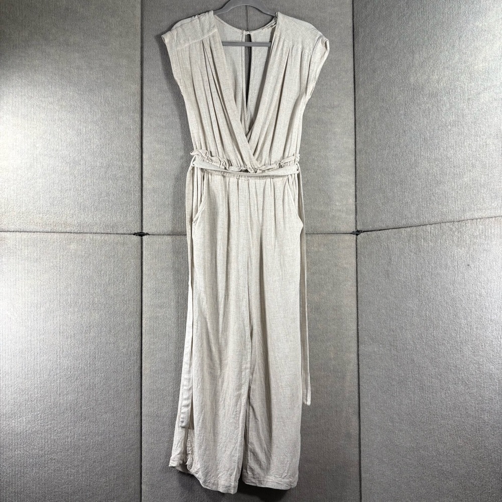 Elegant Cream Linen Jumpsuit